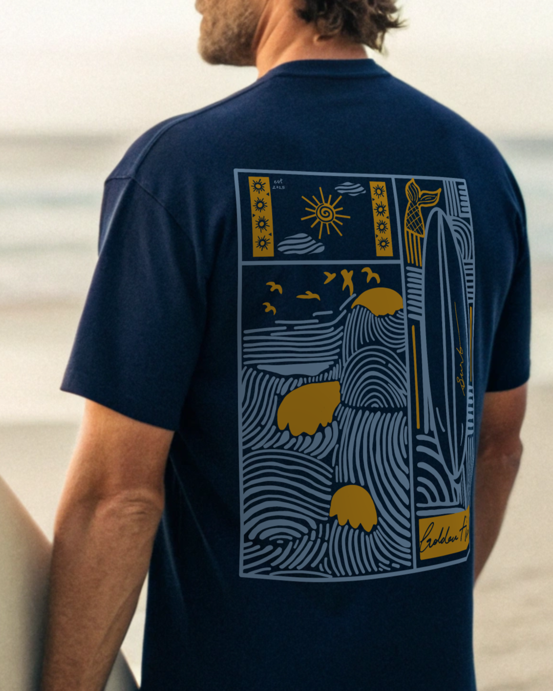 Golden Hour Waves - Oversized Classic Tee