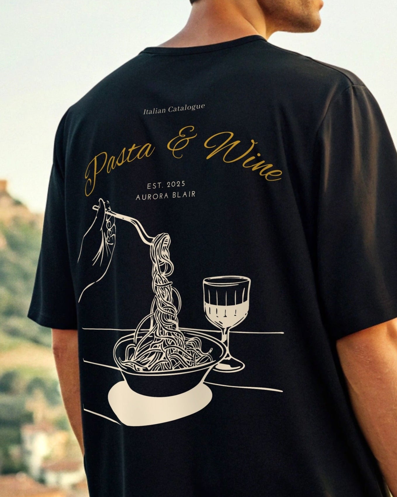 Pasta & Wine - Unisex Oversized Classic Tee